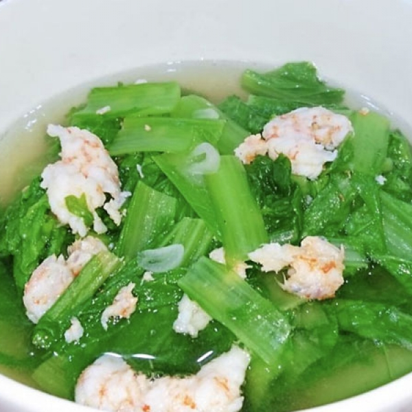 Canh cải xanh tôm tươi