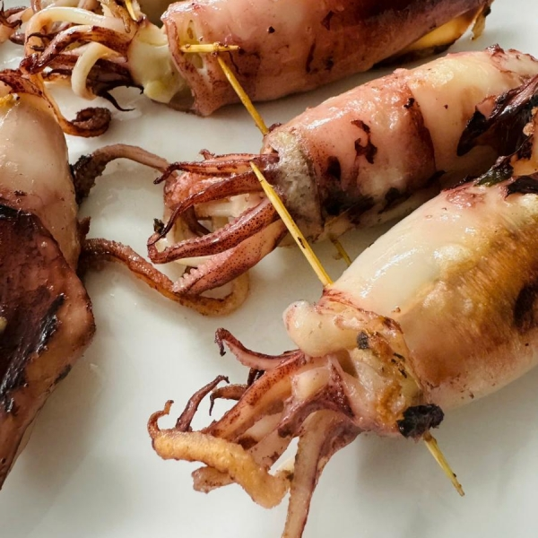 Mực dồn thịt chiên